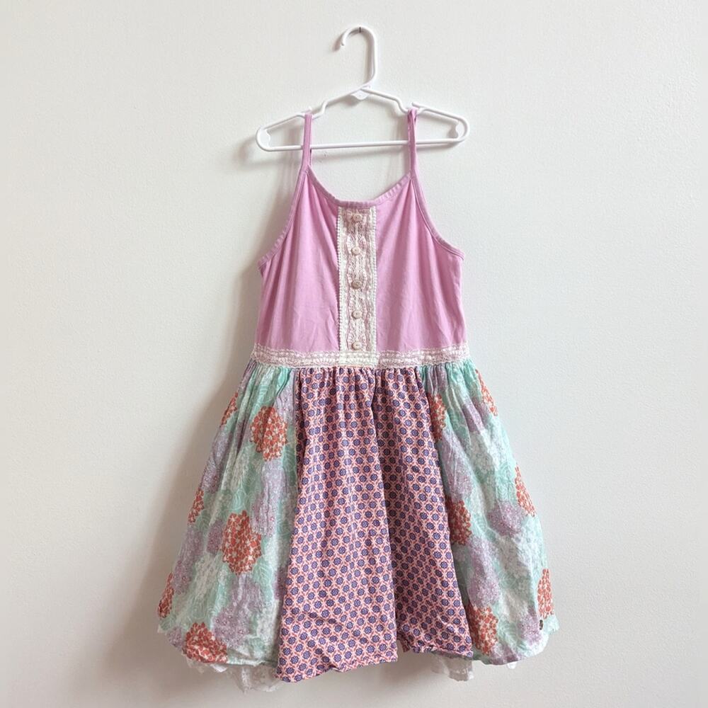 Matilda Jane 435 Sundress Girls Sz 12 Pink Patchwork Girlh